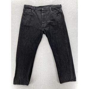 Levi's 501 XX Jeans Mens 42x30 Straight Black Denim Button‎ Fly Mid Rise Grunge